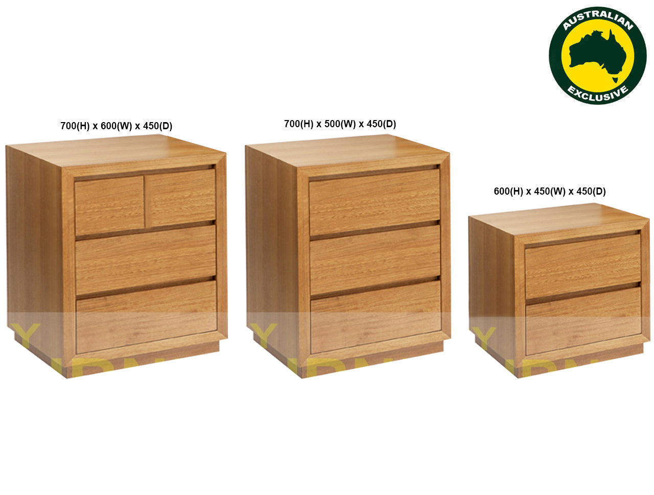 MORGAN (AUSSIE MADE) BEDSIDE TABLE WITH FLOATING BASE COLLECTION - TASSIE OAK COMBINATION - ASSORTED STAINED COLOURS - STARTING FROM $599