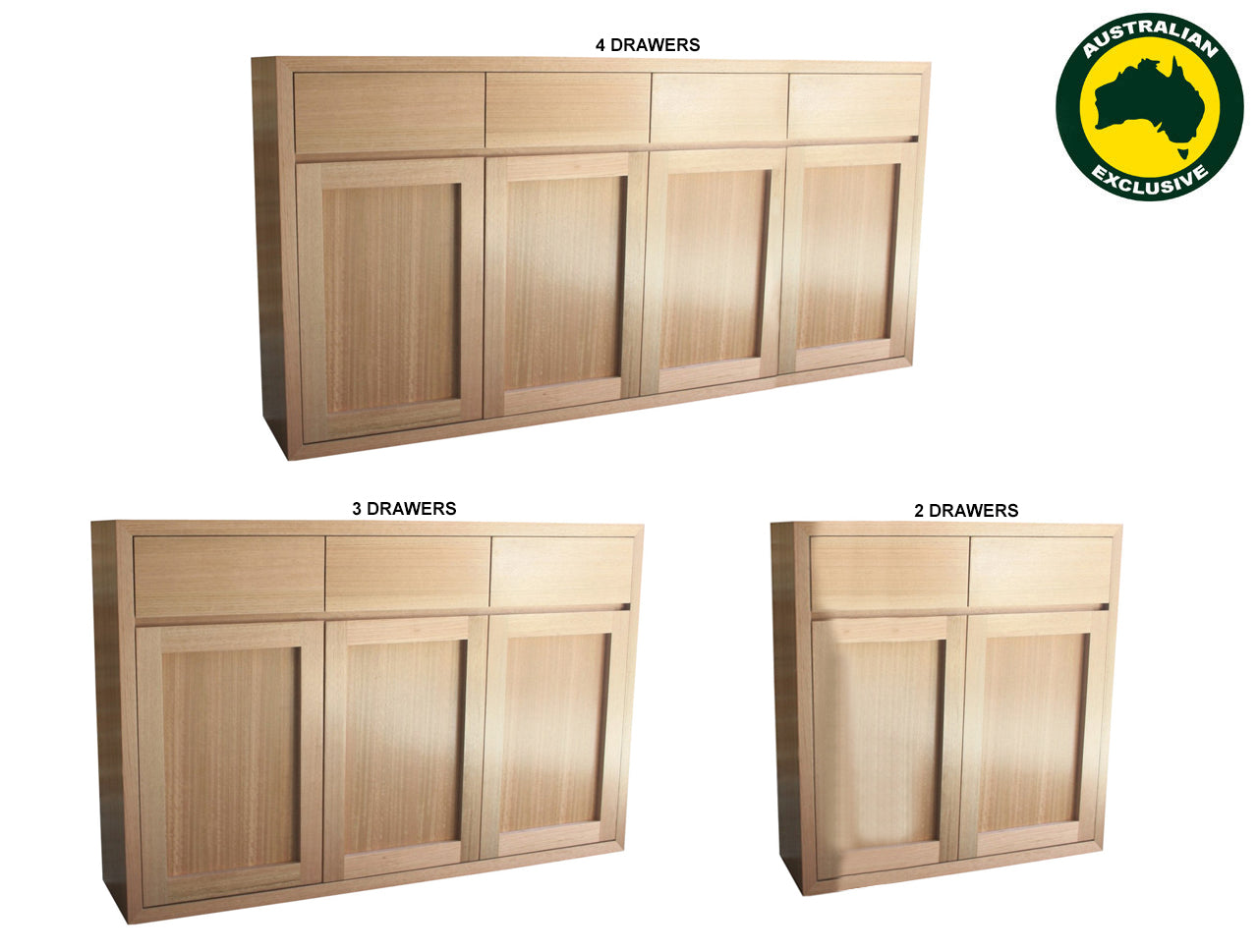 MORGAN (AUSSIE MADE) BUFFET  COLLECTION - TASSIE OAK COMBINATION - ASSORTED STAINED COLOURS - STARTING FROM $1499