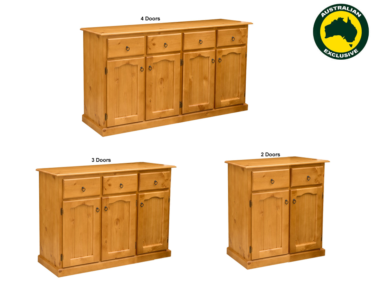 MUDGEE / ARNCLIFF (ASSIE MADE) THIN TOP BUFFET COLLECTION - ASSORTED STAINED COLOURS - STARTING FROM $599
