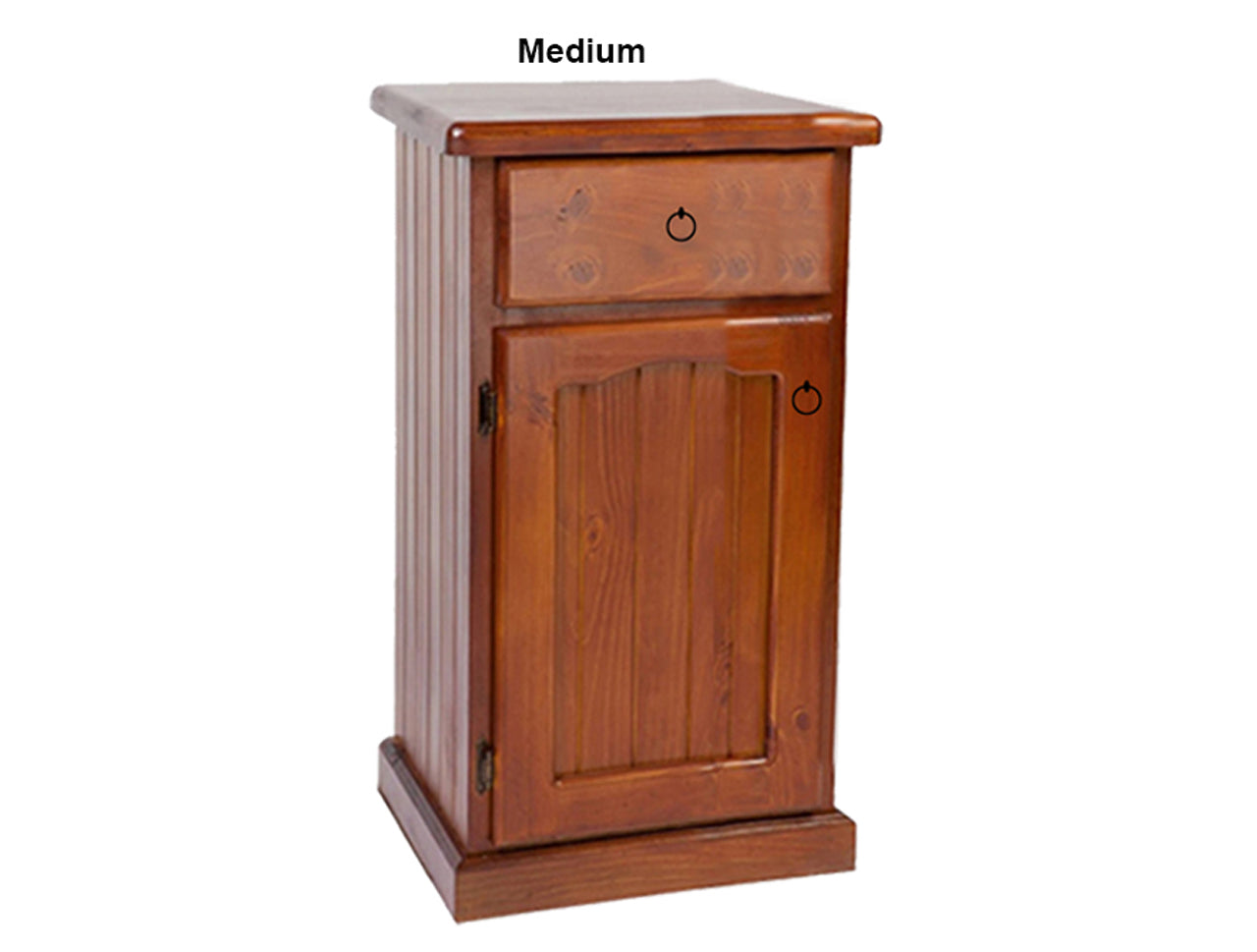MUDGEE (AUSSIE MADE) THICK TOP - 1 DOOR / 1 DRAWER BEDSIDE TABLE COLLECTION - ASSORTED STAINED COLOURS - STARTING FROM $399