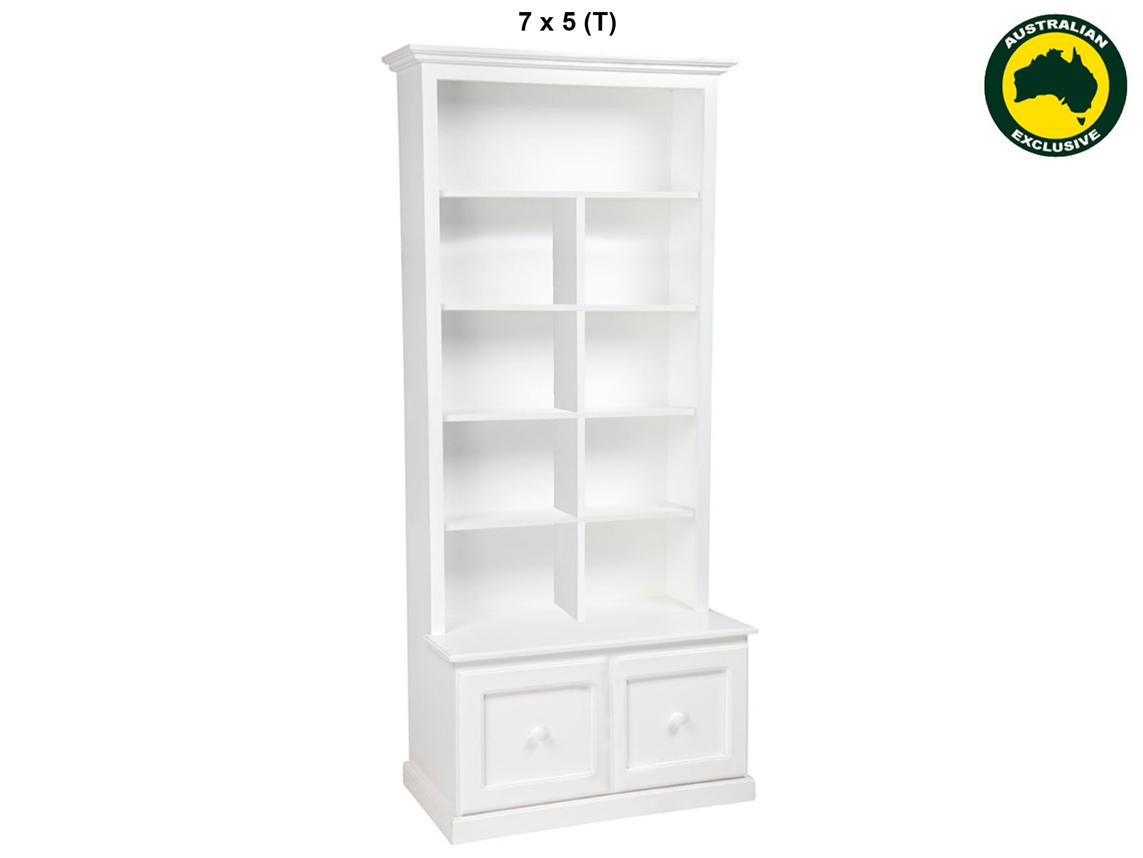 MUDGEE (AUSSIE MADE) HIGHLINE BOOKCASE COMBO WITH DRAWER COLLECTION - ASSORTED PAINTED COLOURS - STARTING FROM $699