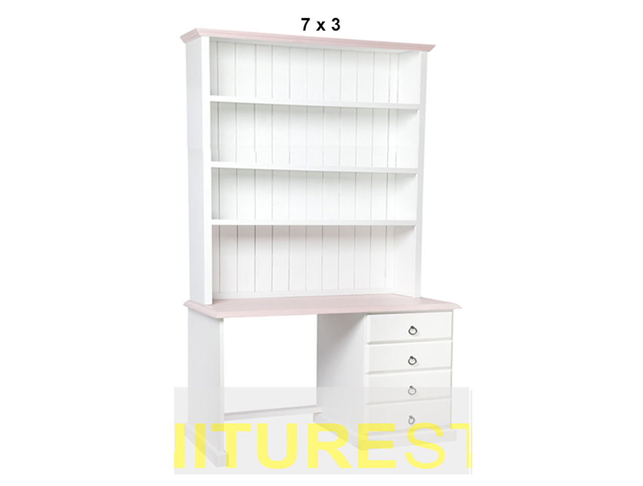 MUDGEE (AUSSIE MADE) 4 DRAWER DESK + HUTCH (REVERSIBLE) - ASSORTED PAINTED COLOURS - STARTING FROM $1099