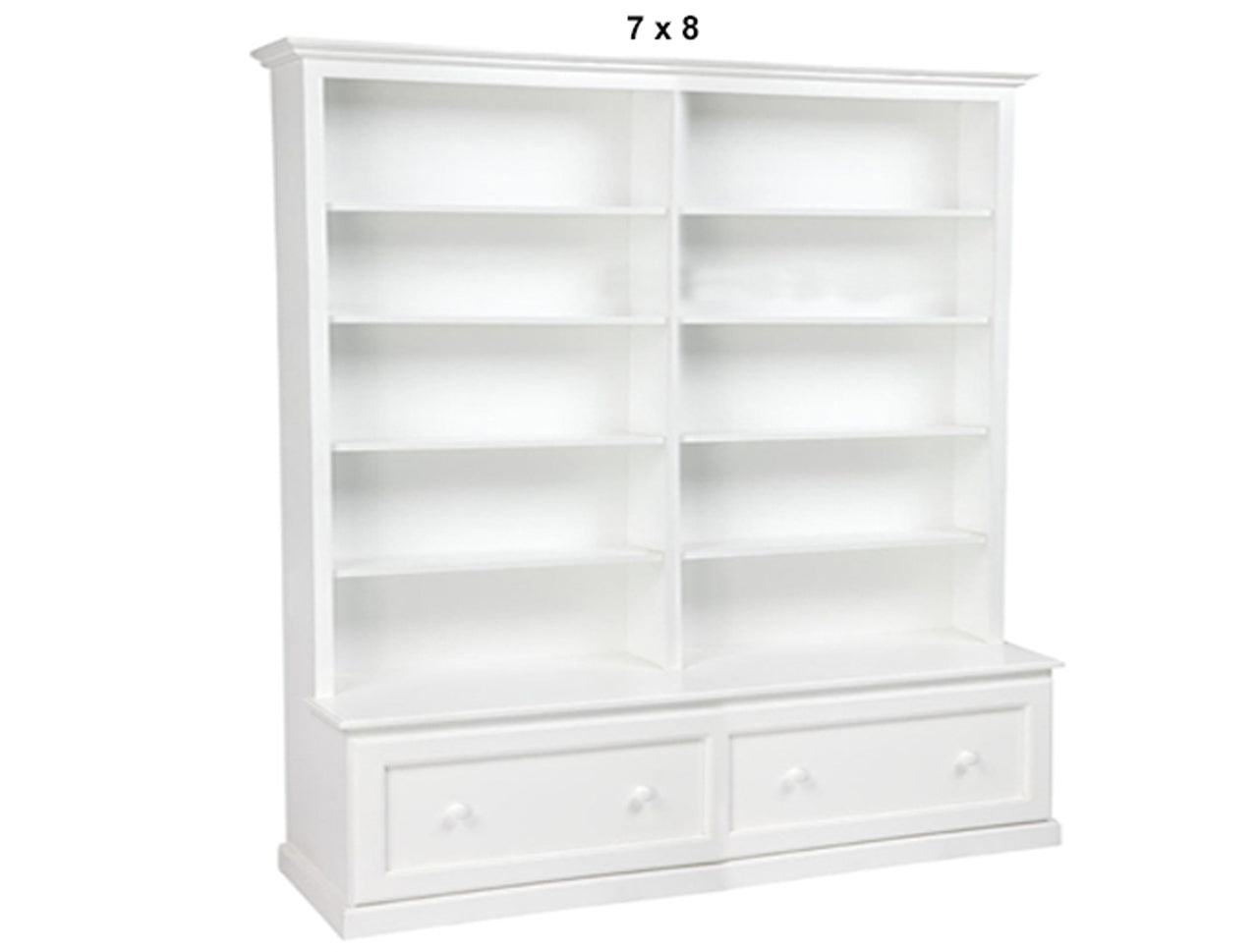 MUDGEE (AUSSIE MADE) BOOKCASE COMBO + 2 DRAWER COLLECTION - (3 SECTIONS)- ASSORTED PAINTED COLOURS - STARTING FROM $1999