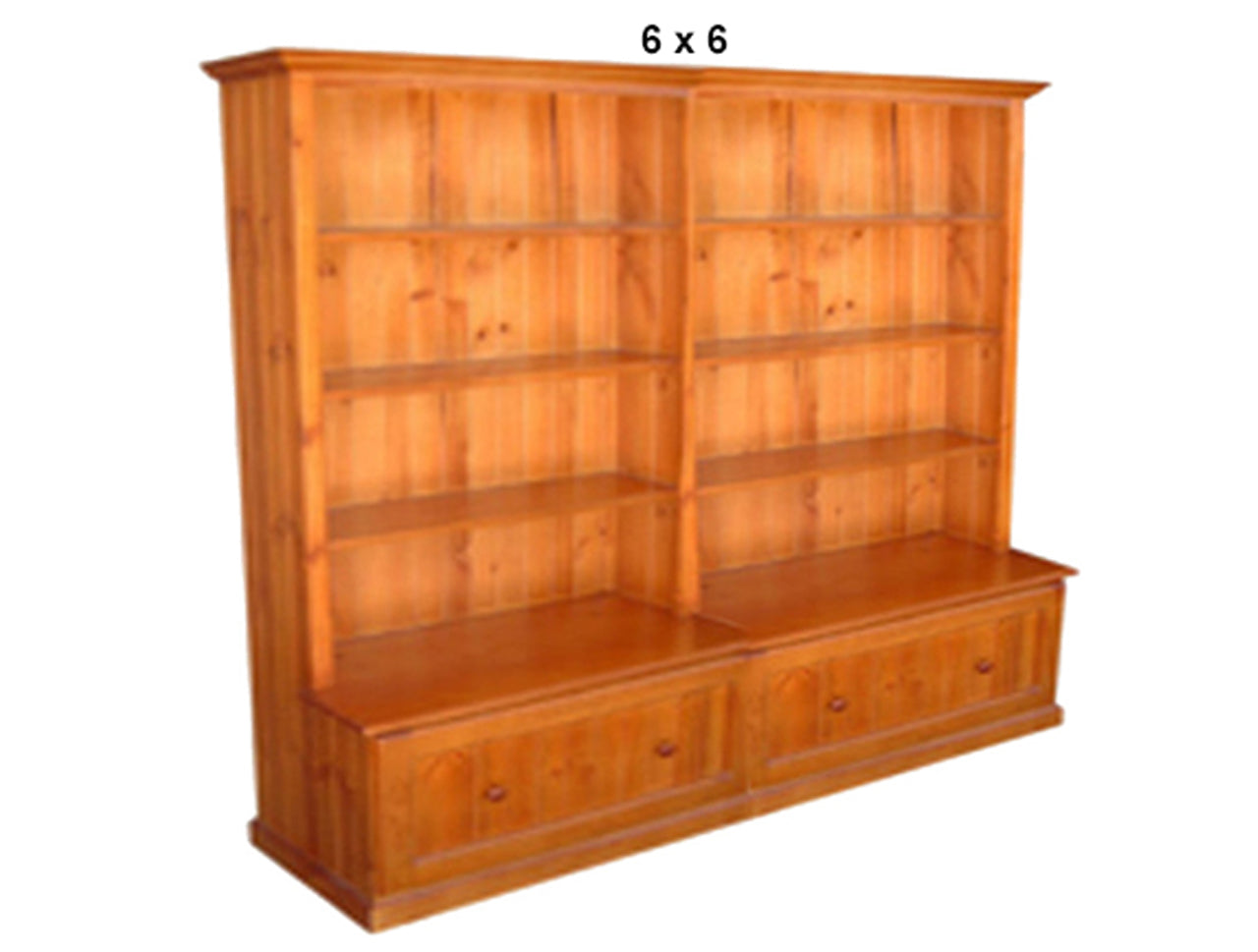 MUDGEE (AUSSIE MADE) BOOKCASE COMBO WITH 2 PULL OUT DRAWER COLLECTION - (3 SECTIONS) - ASSORTED STAINED COLOURS - STARTING FROM $1599