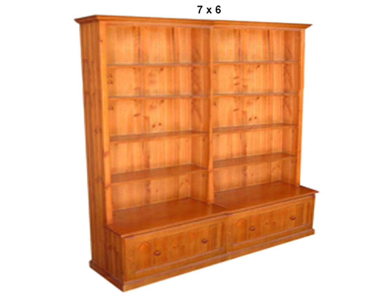 MUDGEE (AUSSIE MADE) BOOKCASE COMBO WITH 2 PULL OUT DRAWER COLLECTION - (3 SECTIONS) - ASSORTED STAINED COLOURS - STARTING FROM $1599