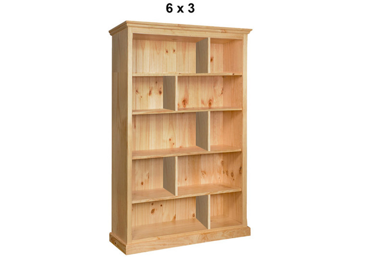 MUDGEE (AUSSIE MADE) STAGGERED HIGHLINE BOOKCASE WITH 40MM FACINGS COLLECTION  - ASSORTED STAINED COLOURS - STARTING FROM $649