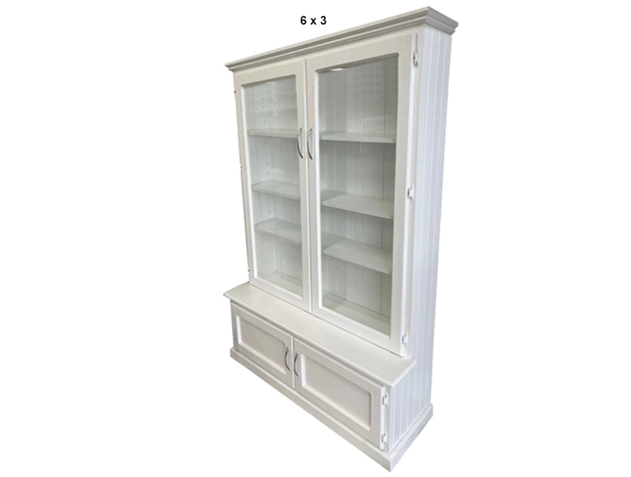 MUDGEE (AUSSIE MADE) LIBRARY UNIT COMBO 2 GLASS DOORS COLLECTION - ASSORTED PAINTED COLOURS - STARTING FROM $1199