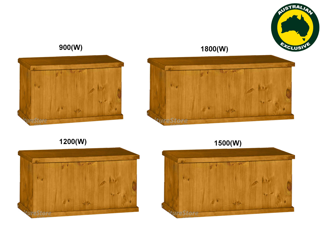 MUDGEE (AUSSIE MADE) LINED SIDES / SMOOTH TOP STORAGE BOX COLLECTION - ASSORTED STAINED COLOURS - STARTING FROM $399