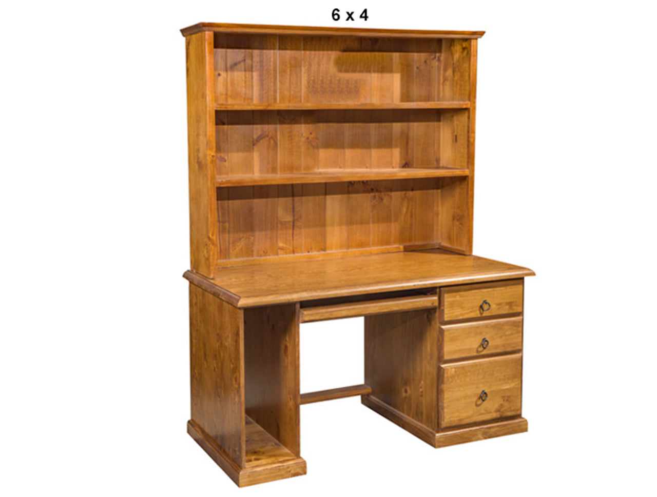 NOOSA (AUSSIE MADE) 3 DRAWER TIMBER DESK & HUTCH COLLECTION - ASSORTED STAINED COLOURS - STARTING FROM $1099