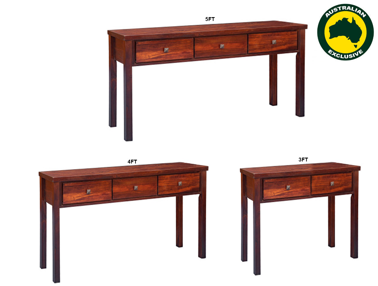 NOOSA (AUSSIE MADE) HALL TABLE COLLECTION - ASSORTED STAINED COLOURS - STARTING FROM $499