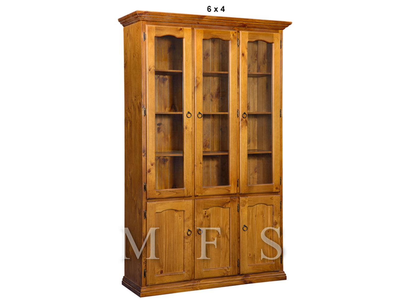 NOOSA (AUSSIE MADE) LIBRARY 6 DOOR DISPLAY CABINET COLLECTION - ASSORTED STAINED COLOURS - STARTING FROM $1099