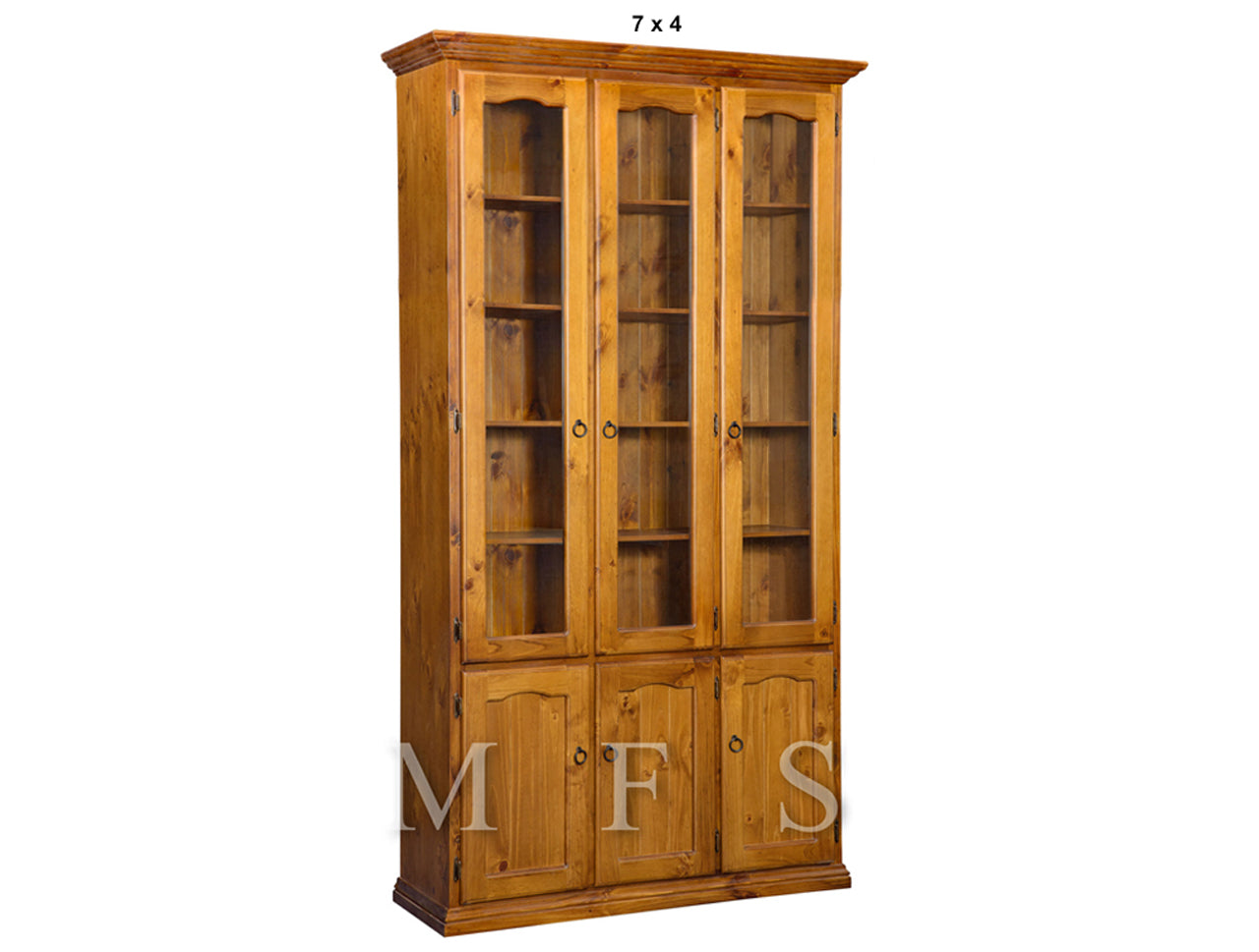 NOOSA (AUSSIE MADE) LIBRARY 6 DOOR DISPLAY CABINET COLLECTION - ASSORTED STAINED COLOURS - STARTING FROM $1099