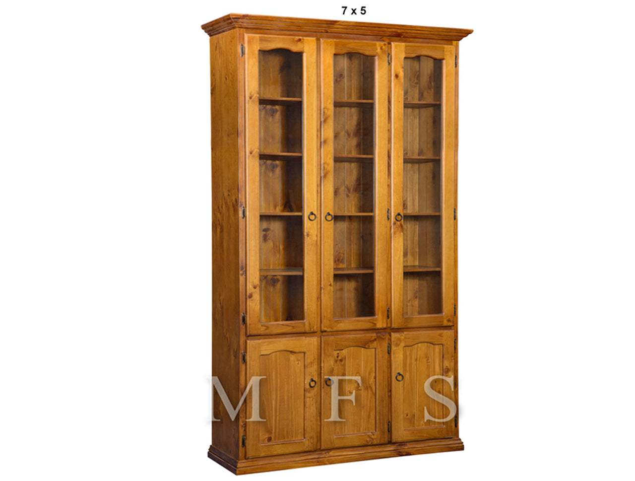 NOOSA (AUSSIE MADE) LIBRARY 6 DOOR DISPLAY CABINET COLLECTION - ASSORTED STAINED COLOURS - STARTING FROM $1099