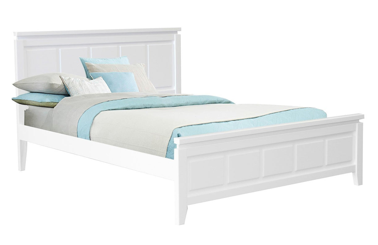 KING SINGLE  NOVENA  PANEL BED FRAME - WHITE 