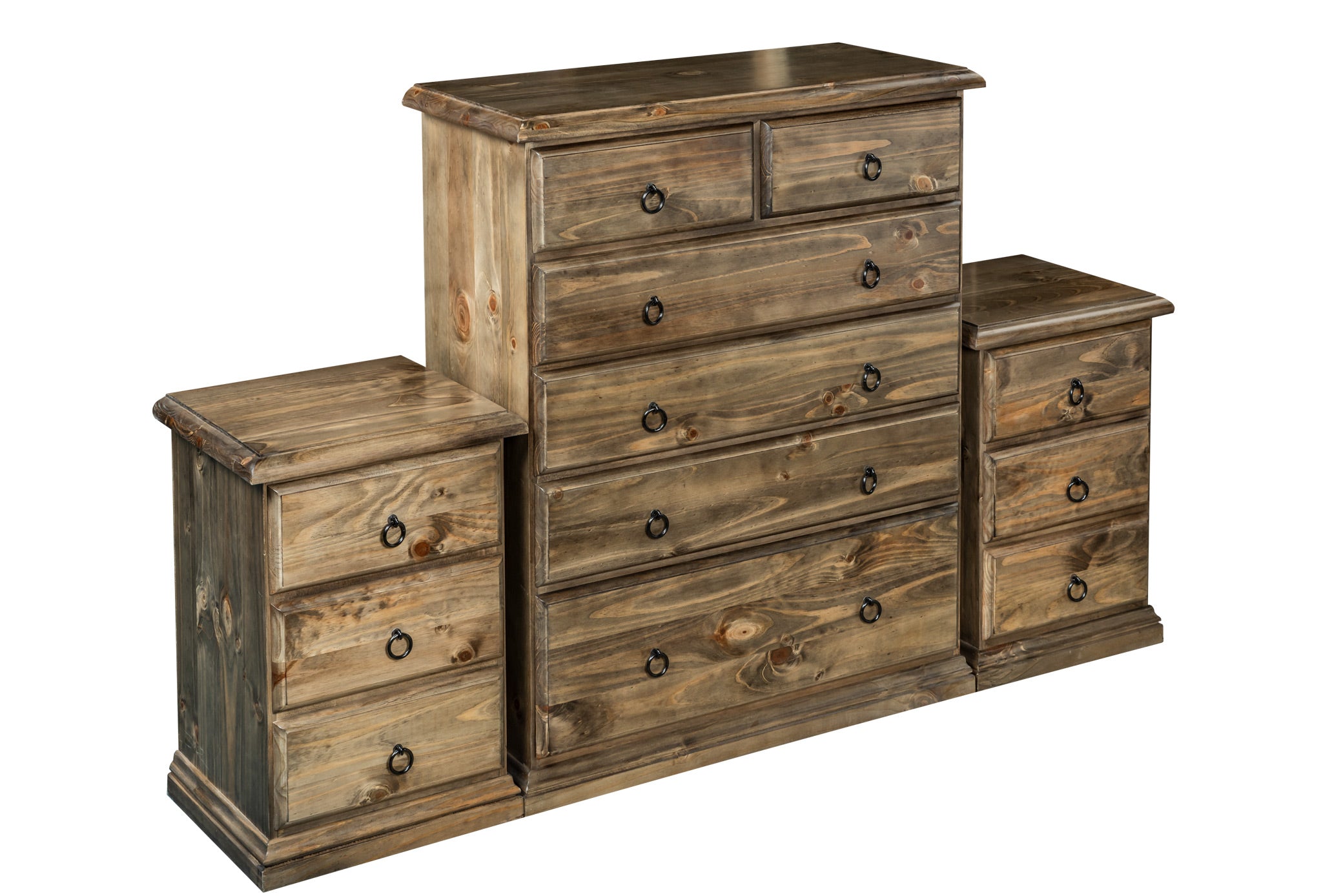 CRONULLA 3 PIECE CHEST SET (3+3+6) - BALTIC , WALNUT , NUTMEG , GREYWASH (PICTURED)