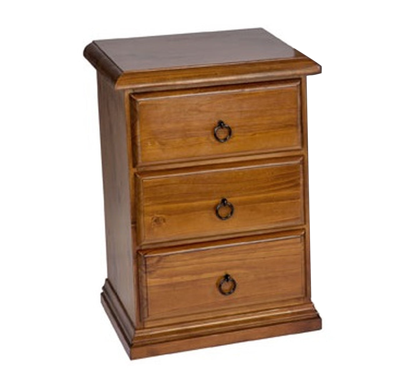 CRONULLA (CR183) 3 DRAWER BEDSIDE TABLE - BALTIC , WALNUT (PICTURED) OR GREYWASH