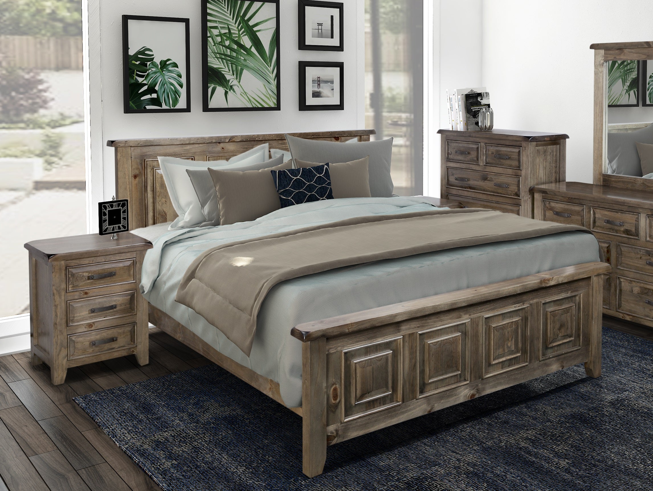 QUEEN SYDNEYSIDE BED (HTGQB) - GREYWASH (#501)