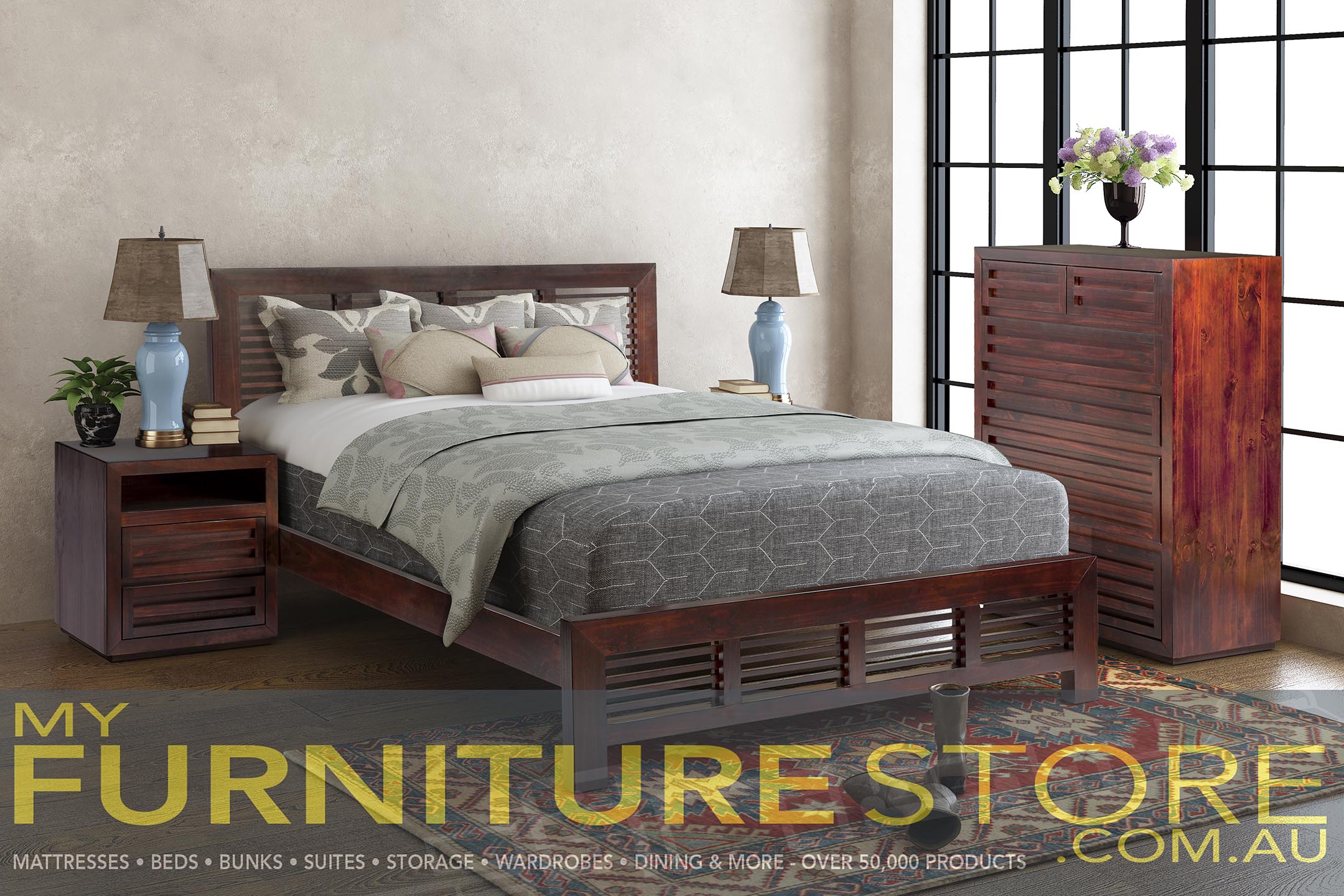 DOUBLE MANLY (AUSSIE MADE) BED - ASSORTED COLOURS