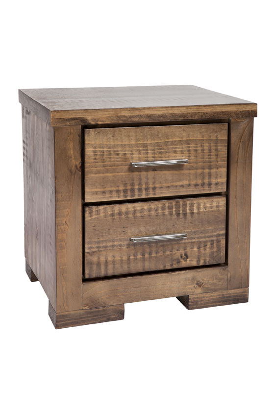 RUSTICED (RT182) 2 DRAWER BEDSIDE TABLE 510(H) x 560(W) - RUSTIC GREYWASH