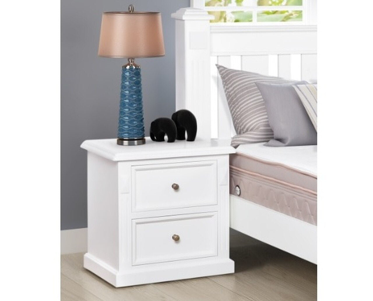 LEGIONS QUEEN OR DOUBLE 3 PIECE (BEDSIDE) BEDROOM SUITE - ASSORTED PAINTED COLOURS
