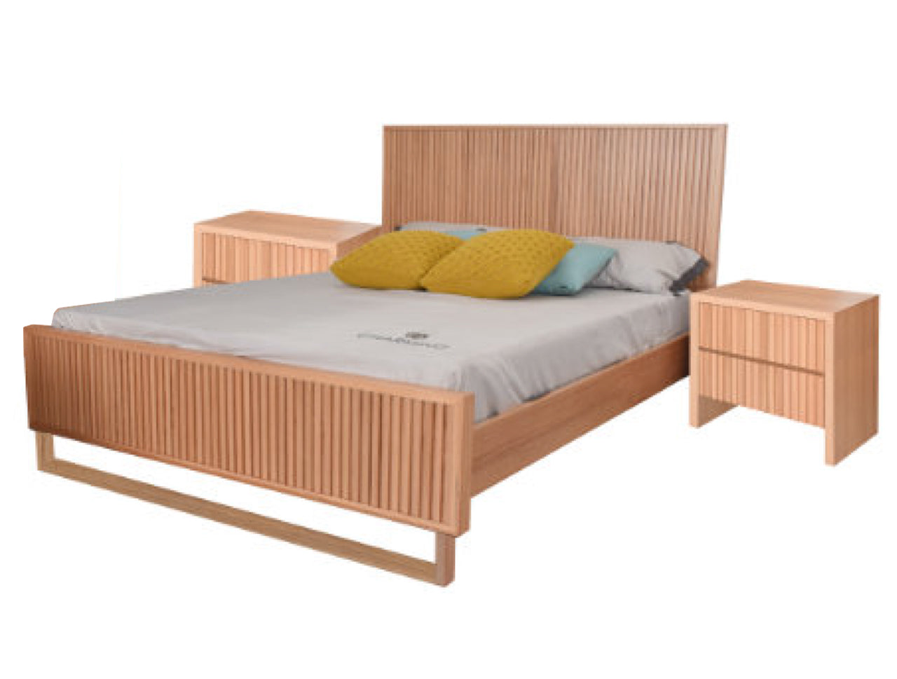 QUEEN KILDARE BED WITH END DRAWERS - MESSMATE