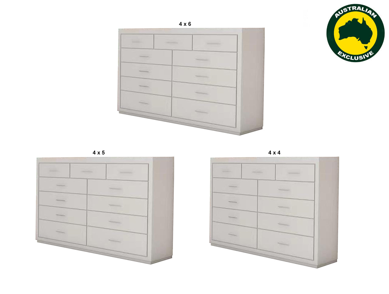NARRABEEN (AUSSIE MADE) 11 DRAWER LARGE CHEST COLLECTION - ASSORTED PAINTED COLOURS - STARTING FROM $1299