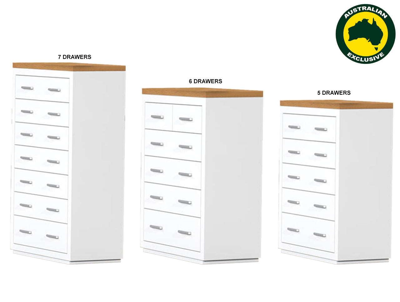 NARRBEEN (AUSSIE MADE) TALLBOY COLLECTION - ASSORTED PAINTED / STAINED COLOURS - STARTING FROM $999