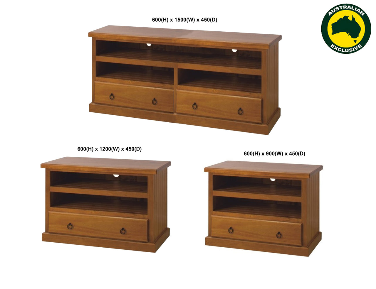 NATASHA (AUSSIE MADE) TV UNIT COLLECTION - ASSORTED STAINED COLOURS - STARTING FROM $549