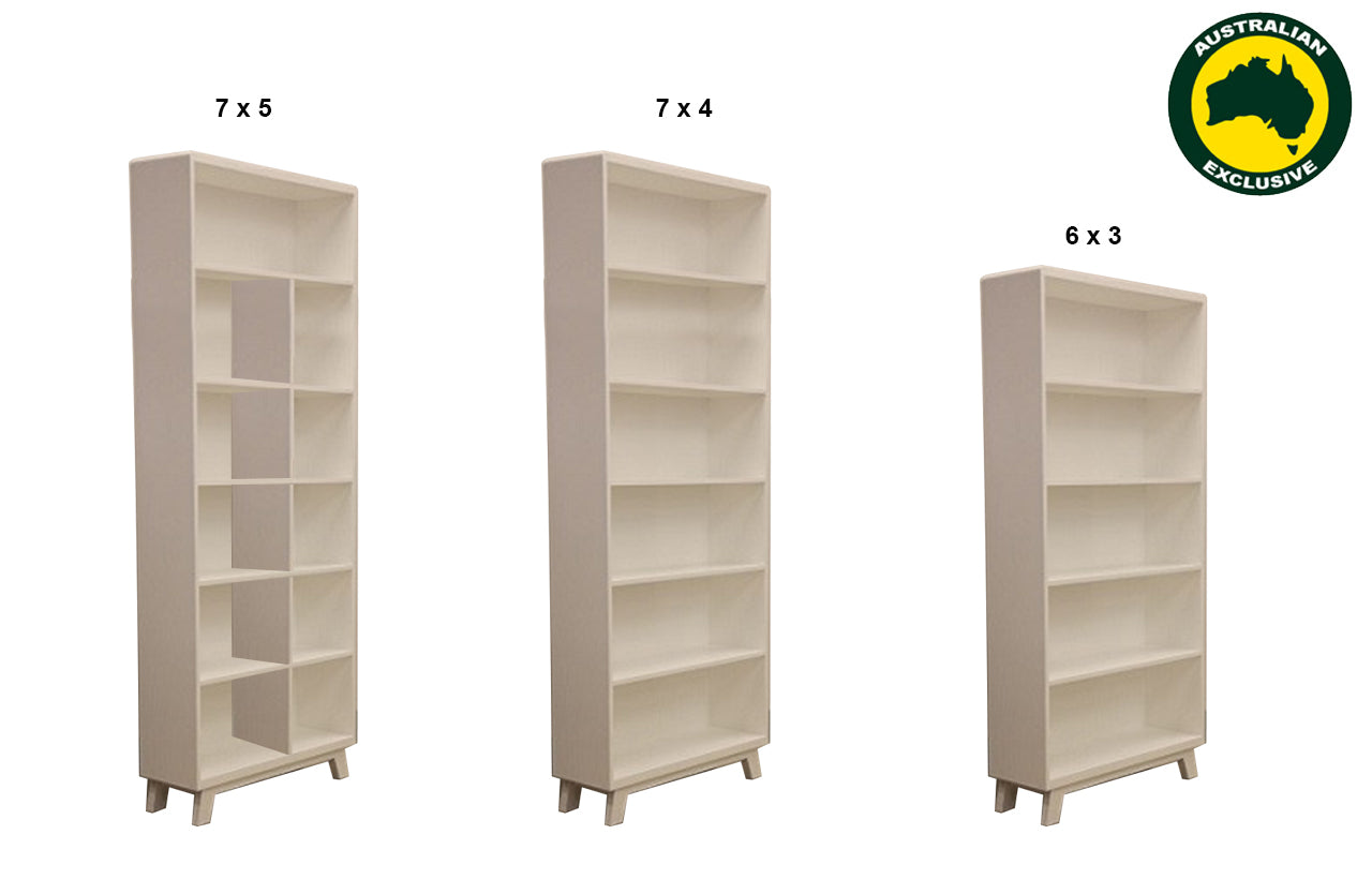 NEWPORT (AUSSIE MADE) HIGHLINE BOOKCASE COLLECTION - ASSORTED STAINED COLOURS - STARTING FROM $599
