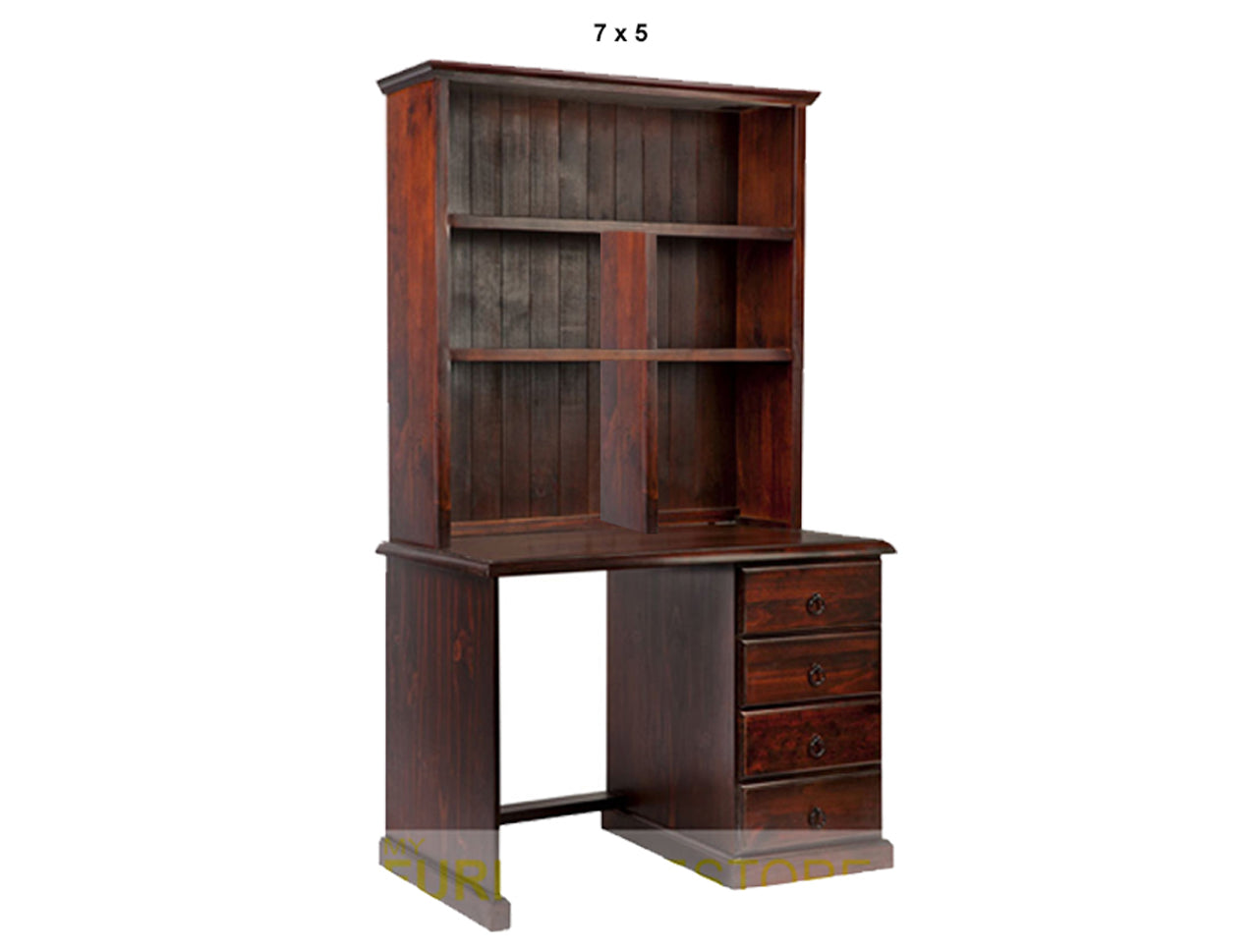 NOOSA (AUSSIE MADE) 4 DRAWER TIMBER DESK & HUTCH COLLECTION - ASSORTED STAINED COLOURS - STARTING FROM $899