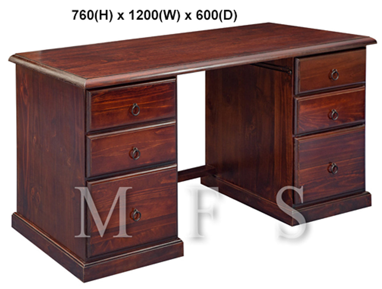 NOOSA (AUSSIE MADE) DESK 6 DRAWER (REVERSIBLE) COLLECTION - ASSORTED STAINED COLOURS - STARTING FROM $1099