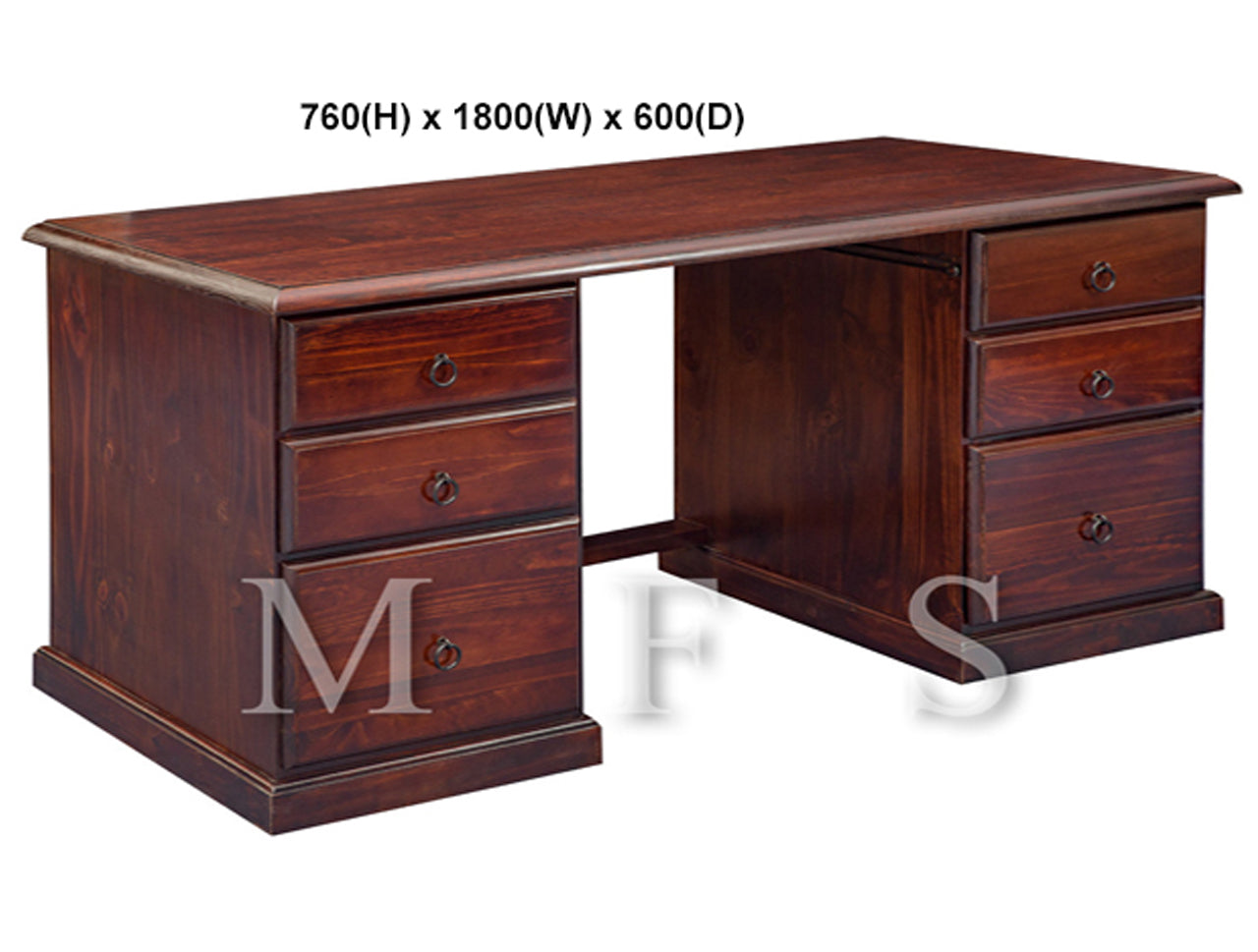 NOOSA (AUSSIE MADE) DESK 6 DRAWER (REVERSIBLE) COLLECTION - ASSORTED STAINED COLOURS - STARTING FROM $1099