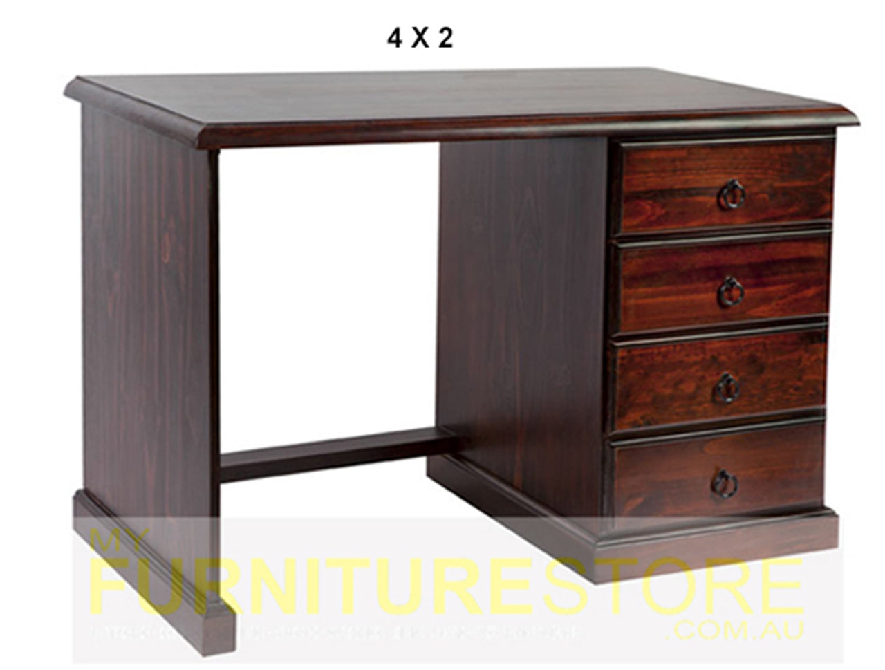 NOOSA (AUSSIE MADE) 4 DRAWER (REVERSIBLE) DESK - ASSORTED STAINED COLOURS - STARTING FROM $599