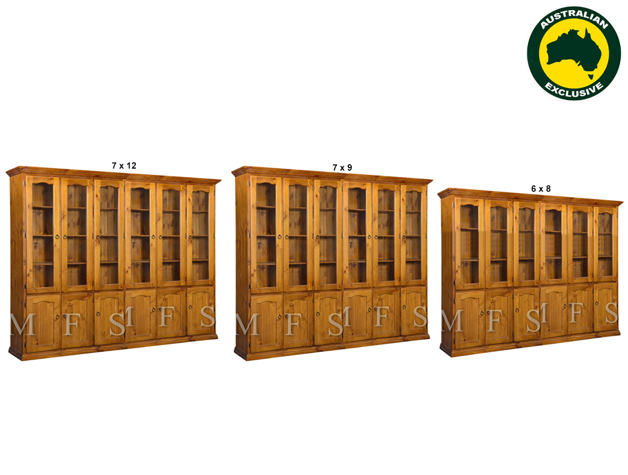 NOOSA (AUSSIE MADE) LIBRARY 12 DOOR PIGEON PAIRED COLLECTION  - ASSORTED STAINED COLOURS - STARTING FROM $2399
