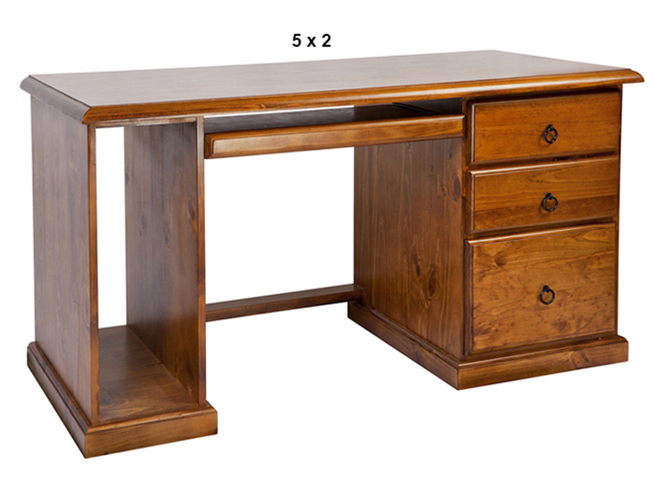 NOOSA (AUSSIE MADE) 3 DRAWER DESK WITH TOWER (REVERSIBLE) & KEYBOARD SLIDE COLLECTION - ASSORTED STAINED COLOURS - STARTING FROM $799
