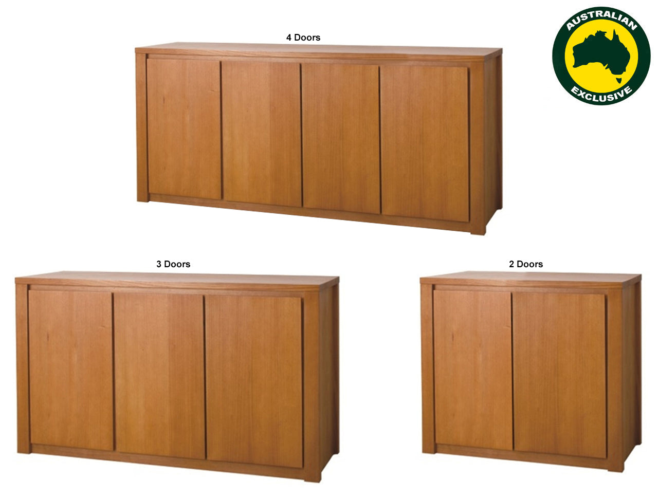 OWEN (AUSSIE MADE) BUFFET WITH KICKBOARD COLLECTION - TASSIE OAK COMBINATION - ASSORTED STAINED COLOURS - STARTING FROM $2499