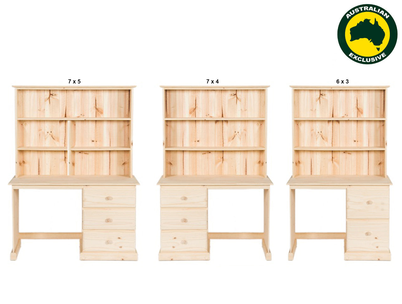 OXFORD (AUSSIE MADE) DESK WITH HUTCH COLLECTION - RAW - STARTING FROM $699