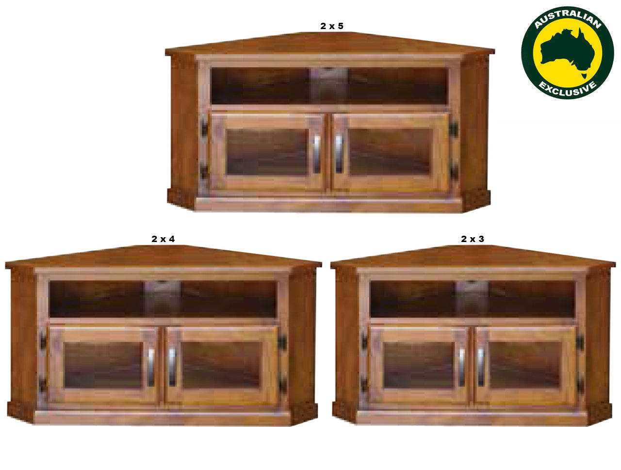OHIO(AUSSIE MADE) 1 SLOT CORNER TV UNIT COLLECTION - ASSORTED STAINED COLOURS - STARTING FROM $699