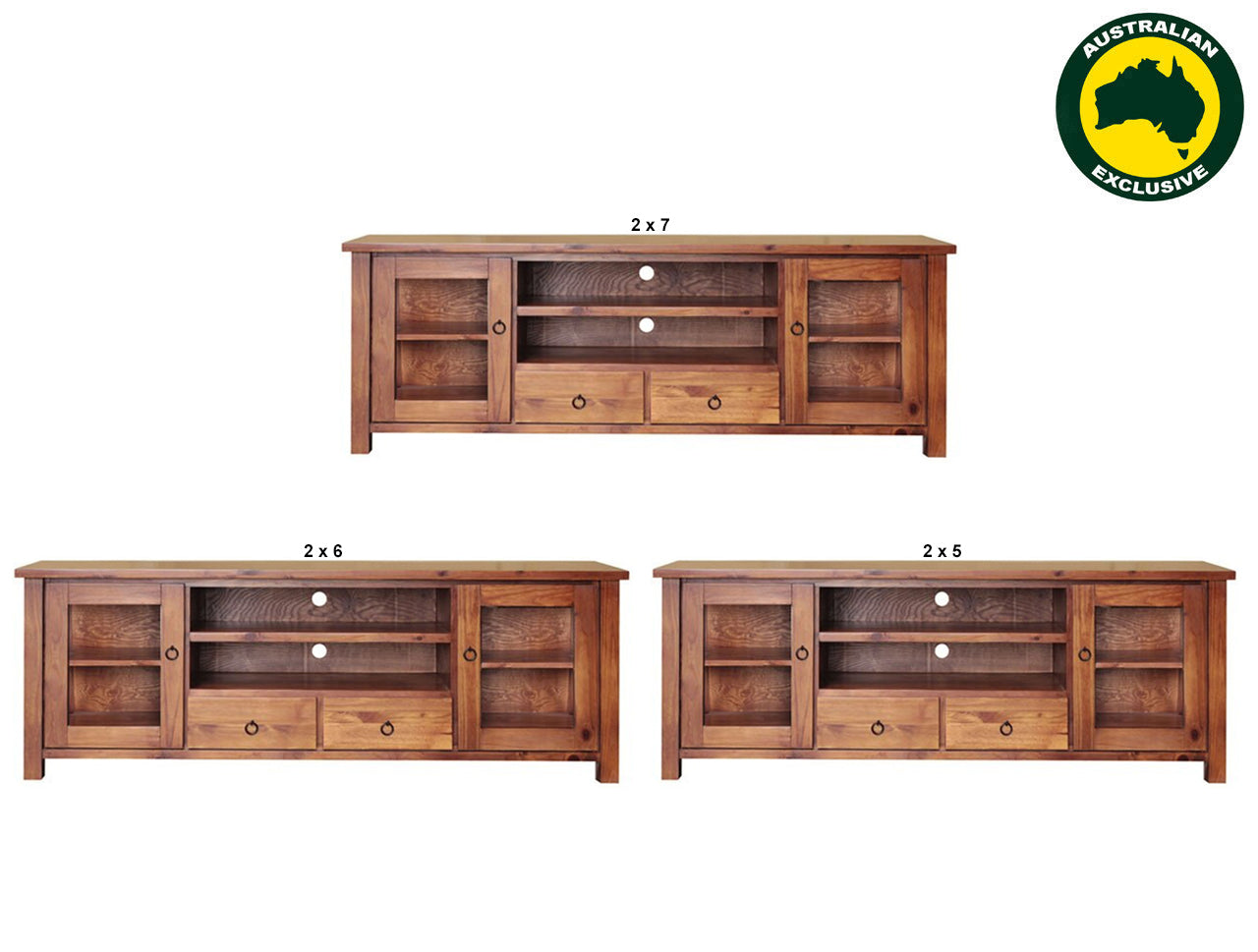 OHIO (AUSSIE MADE) TV UNIT COLLECTION - ASSORTED STAINED COLOURS - STARTING FROM $999