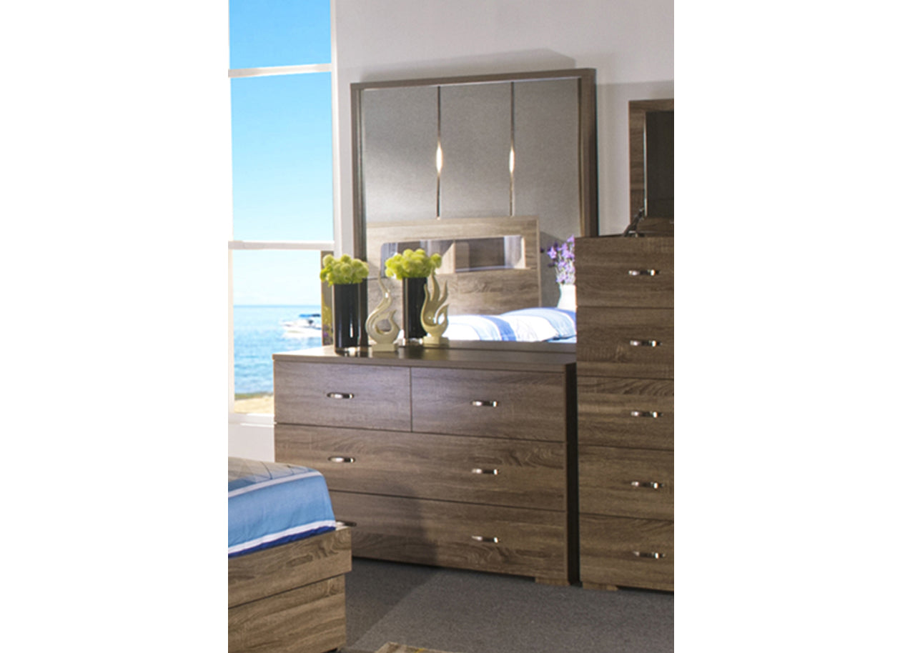 DALLAS DOUBLE OR QUEEN 6 PIECE (THE LOT) STORAGE FRONT GAS LIFT OR SIDE DRAWERS BED - GREY OAK