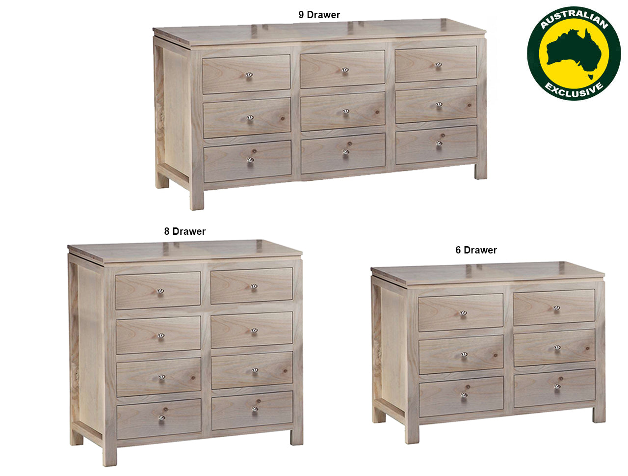 OZARK (AUSSIE MADE) LOWBOY COLLECTION - ASSORTED STAINED COLOURS - STARTING FROM $1199