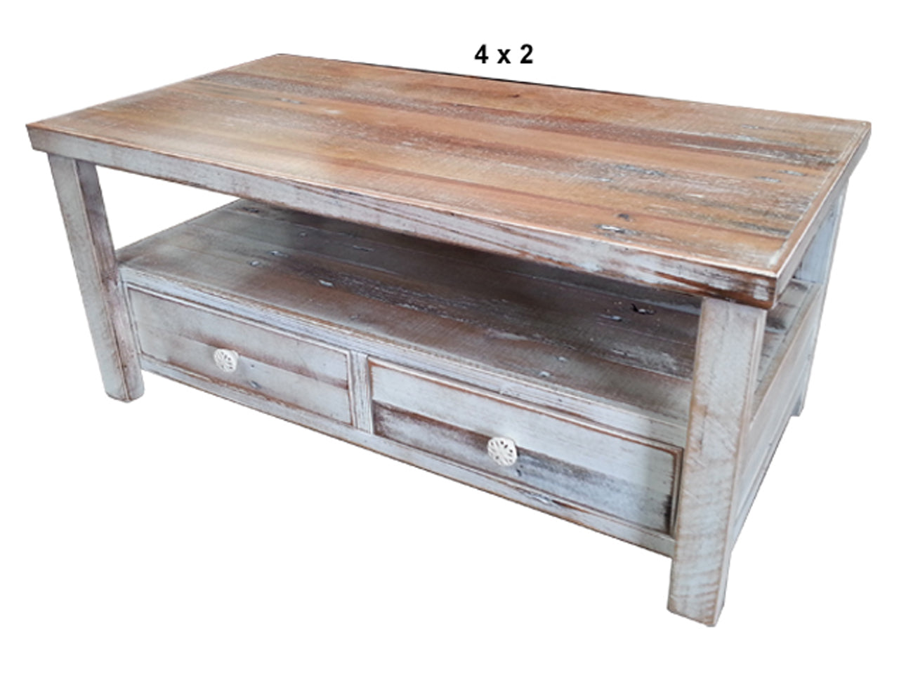 PALING (AUSSIE MADE) COFFEE TABLE WITH 2 DRAWER COLLECTION - ASSORTED STAINED COLOURS - STARTING FROM $749