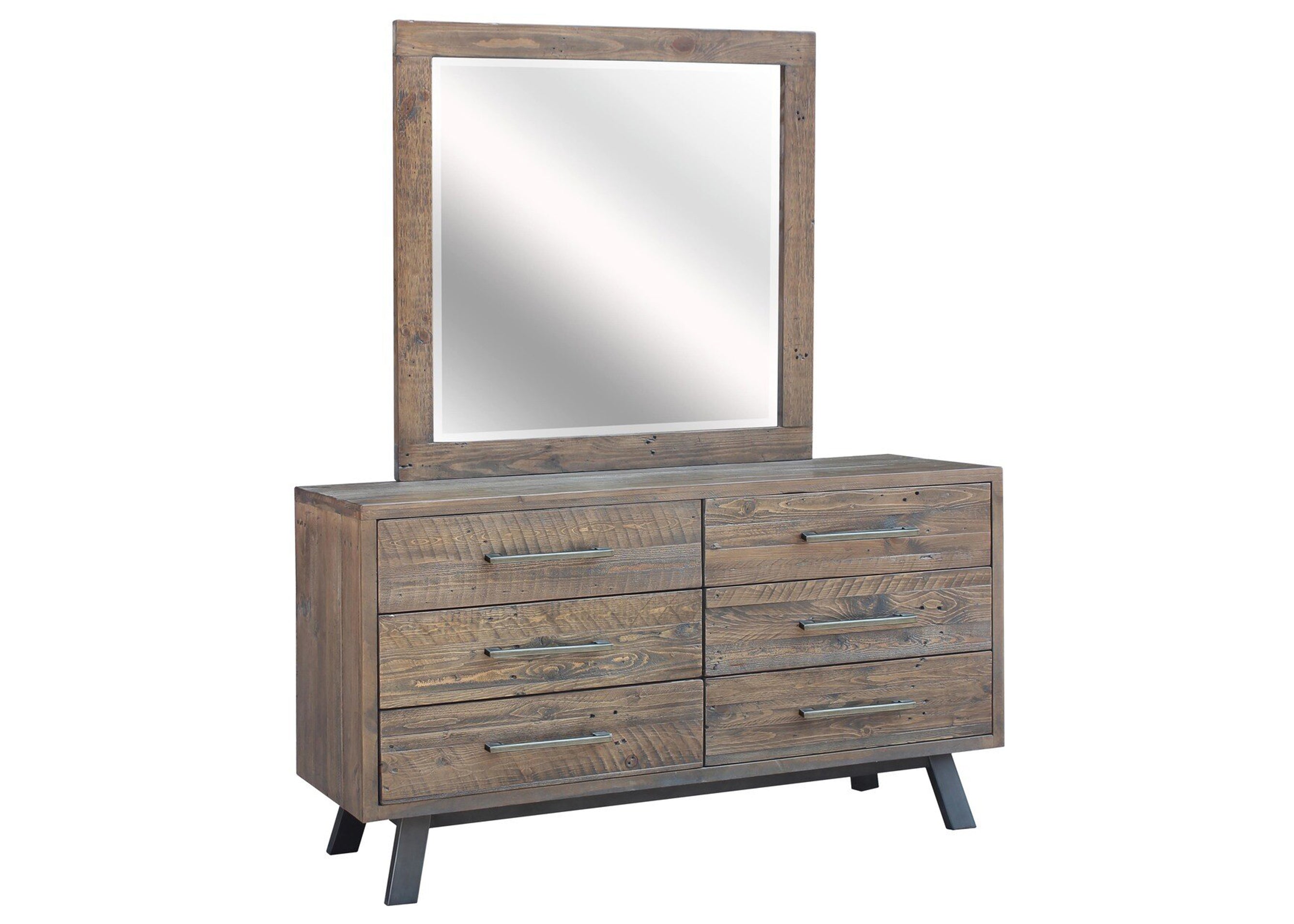 PATERSON 6 DRAWER DRESSING TABLE WITH MIRROR - HERITAGE WHARF