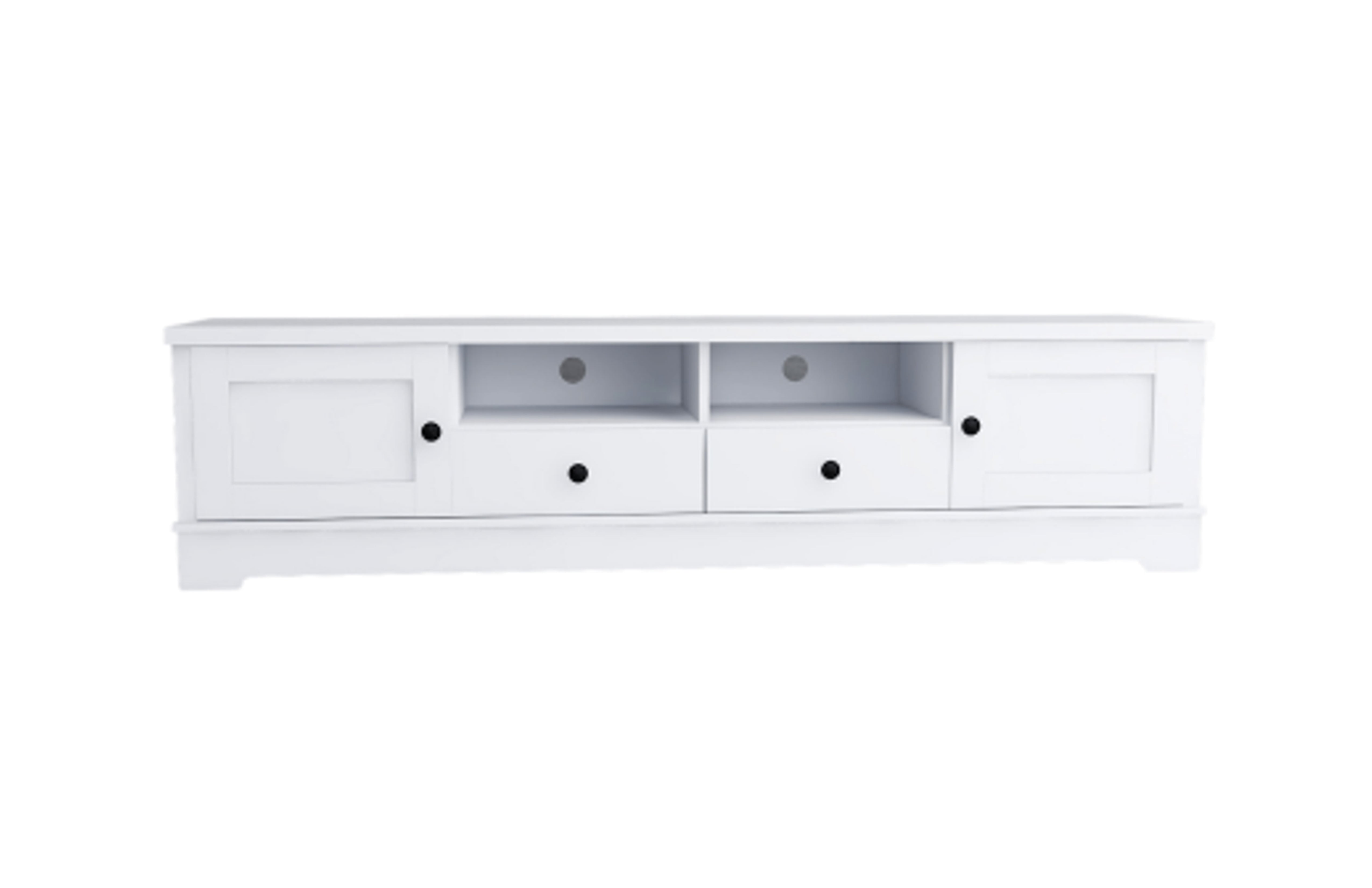 PERNILLE 2 SHELVES/ 4 DRAWER TV ENTERTAINMENT UNIT - WHITE
