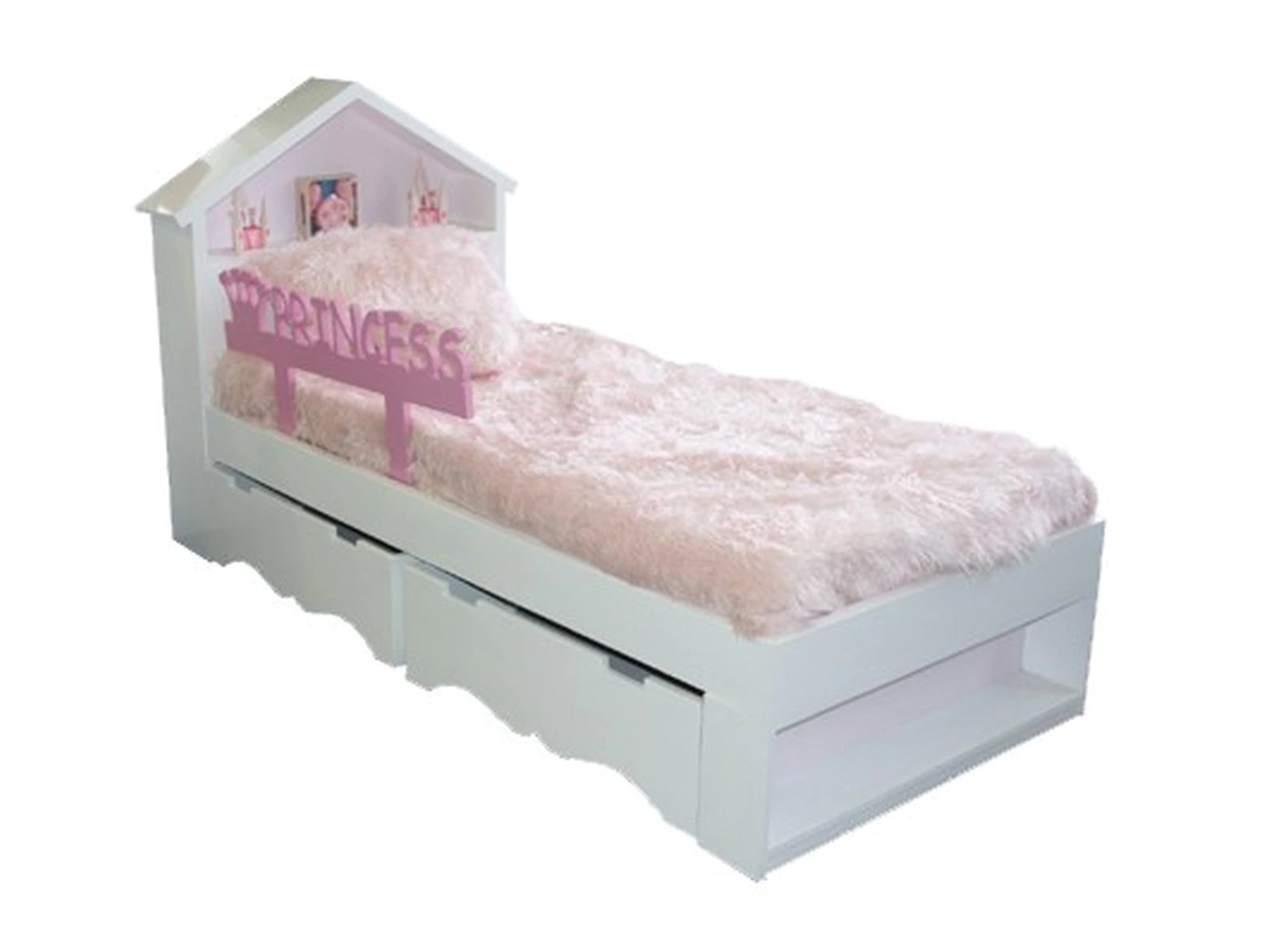 KING SINGLE PRINCESS BED (EXCLUDING UNDERBED STORAGE BOXES)  - PRICED IN ASSORTED COLOURS (VIC ASH AND PINE OPTIONS ALSO AVAILABLE - PRICE ON APPLICATION) - CUSTOMISATION AVAILABLE