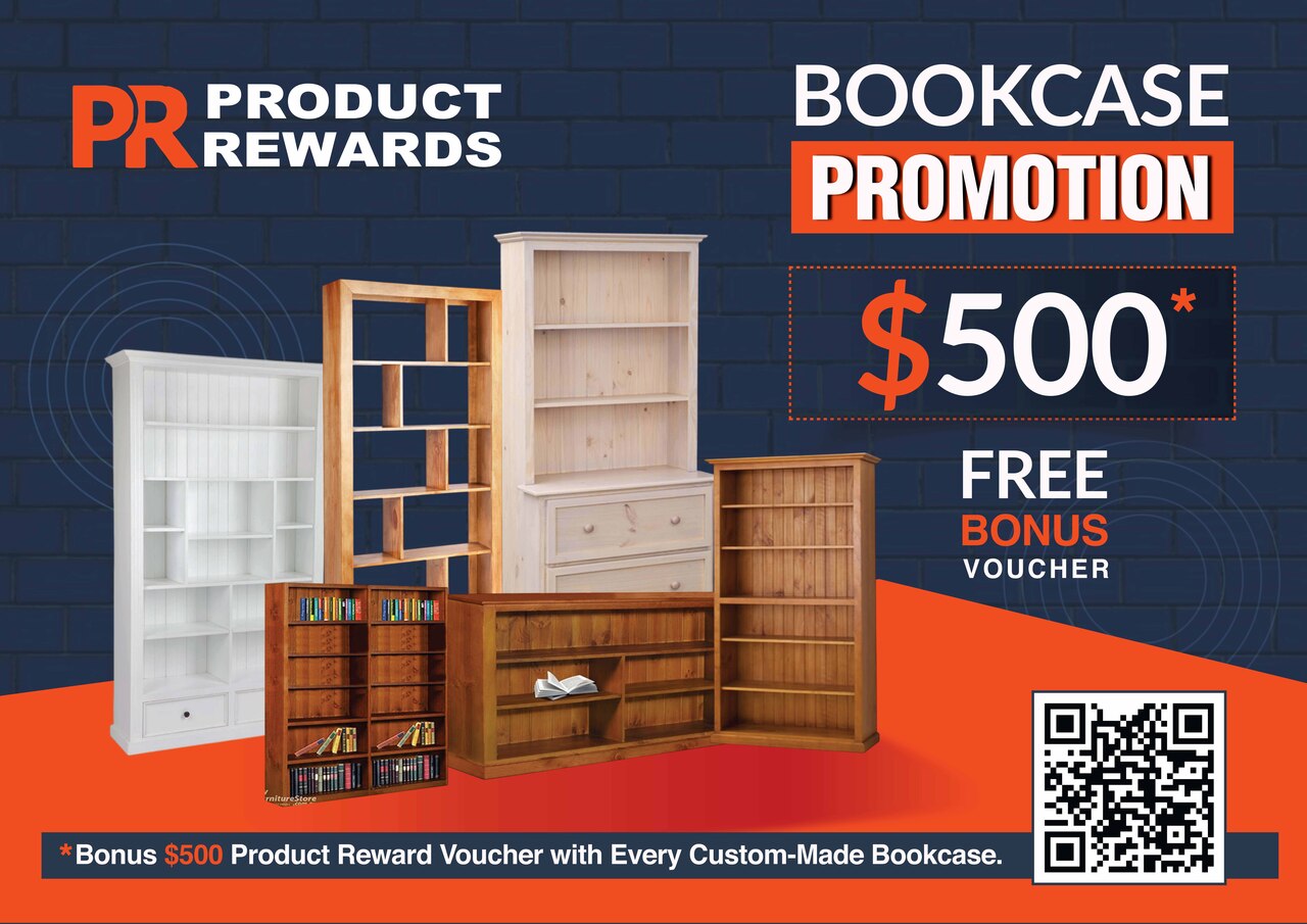 MUDGEE (AUSSIE MADE) HIGHLINE BOOKCASE COMBO WITH PICTURE FRAMED DRAWER COLLECTION - ASSORTED PAINTED COLOURS - STARTING FROM $999