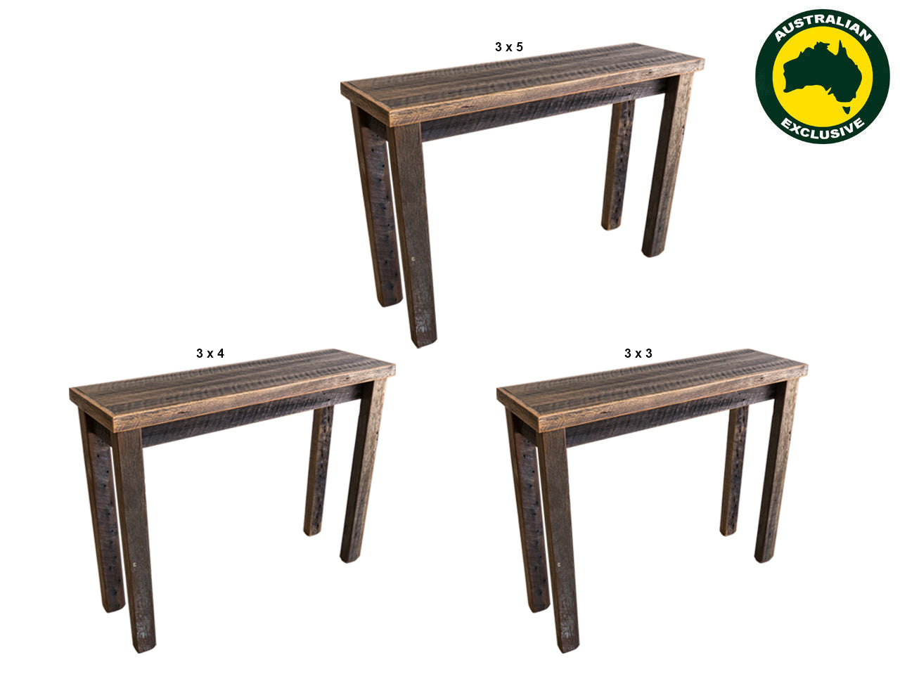 PALING (AUSSIE MADE) CONSOLE / HALL TABLE COLLECTION - ASSORTED STAINED COLOURS - STARTING FROM $499