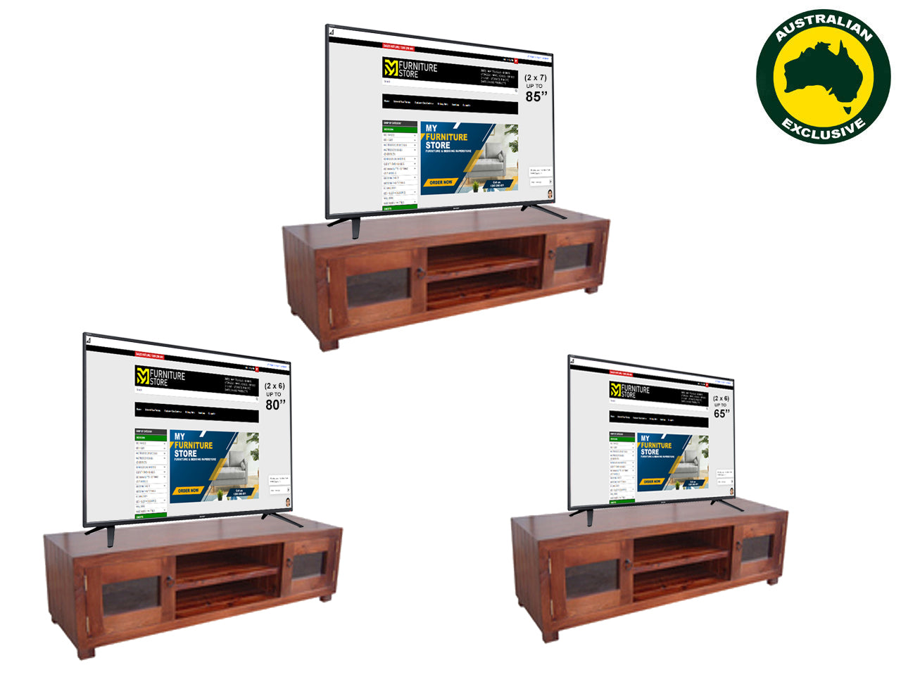 NIKKI (AUSSIE MADE) TIMBER LOWLINE TV UNIT COLLECTION - ASSORTED STAINED COLOURS - STARTING FROM $799