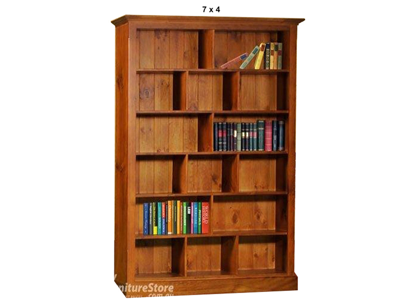 PIGEON (AUSSIE MADE) STAGGERED HIGHLINE BOOKCASE COLLECTION - ASSORTED STAINED COLOURS - STARTING FROM $499