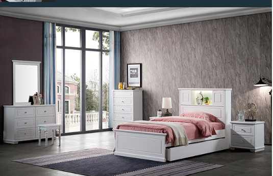 INNOVATION 2 DRAWERS BEDSIDE TABLE  - IVORY WHITE
